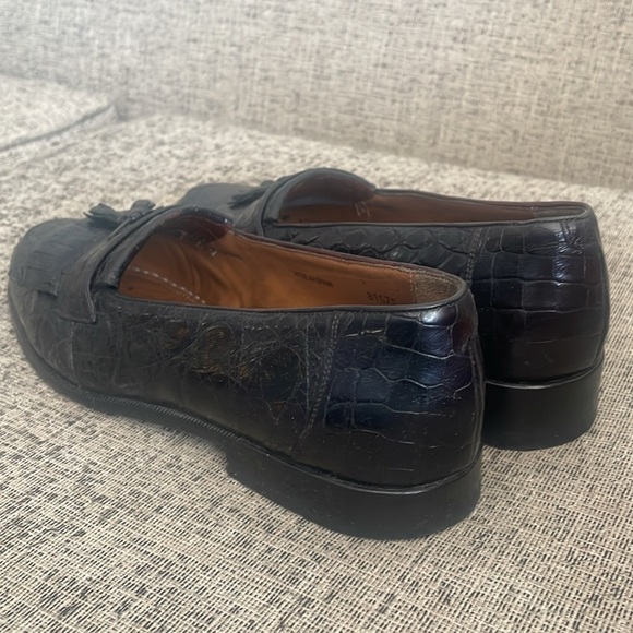 Mezlan Platinum Rodeo Men’s Genuine Crocodile Tasseled Loafers Size 9M - Picture 6 of 10